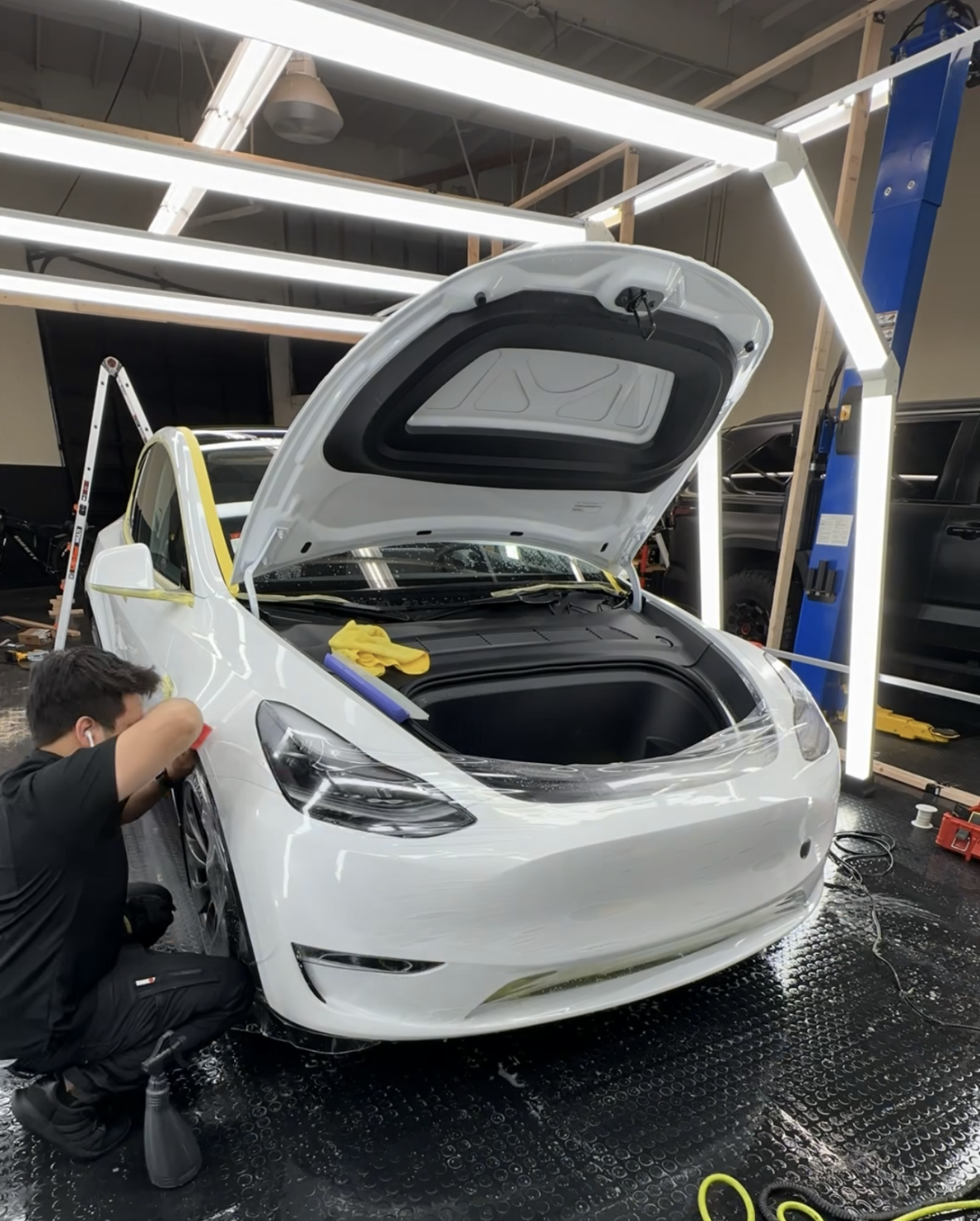 White tesla gloss Paint protection film